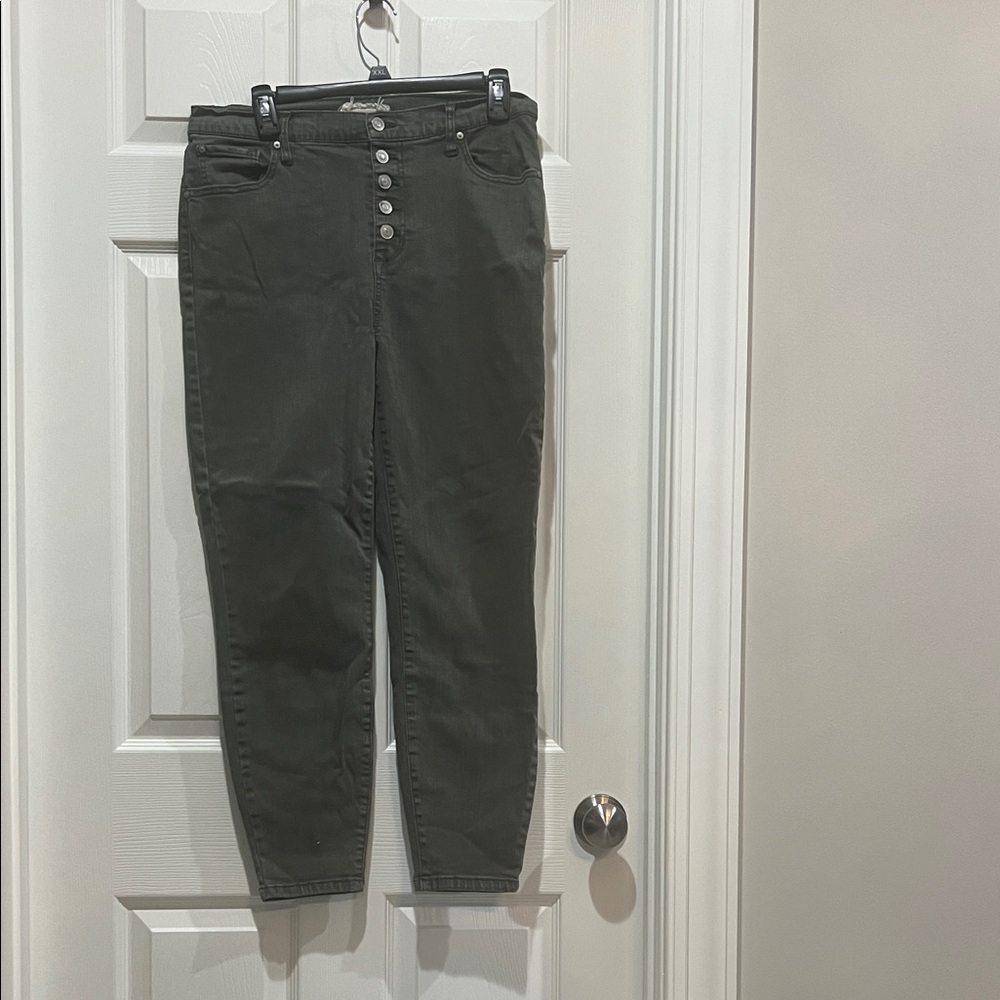 Altar'd State Charcoal Button-Up High Rise Jeans